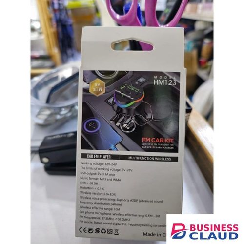 HM123 Wireless FM Transmitter And Car MP3 Player With Rainbow LED & USB Fast Charging
