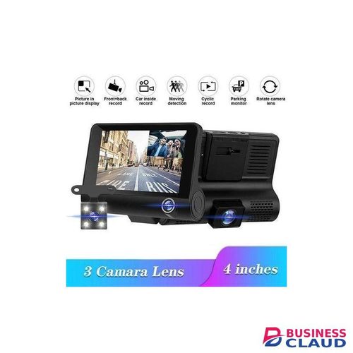 Car Dual Lens Dash Cam HD 1080P Front/Rear/Inside Video Recorder Camera G-Sensor