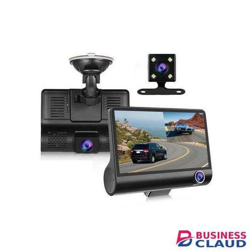 Dash Cam with Rear and In-Car Lens – Full HD 1080P Vehicle DVR for Safe Driving