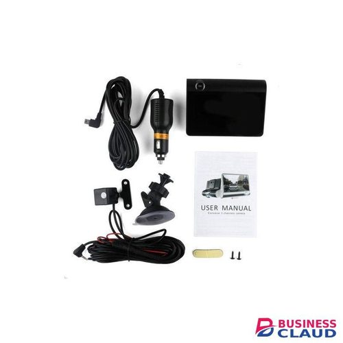 3-in-1 Dash Cam Car DVR 1080P Triple Camera Front Inside Rear With Wide Angle Lens And Loop Recording