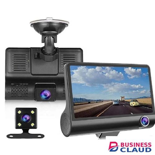 3 Channel Dash Cam Front Inside And Rear, 1080P + FREE Memory Card 32GB
