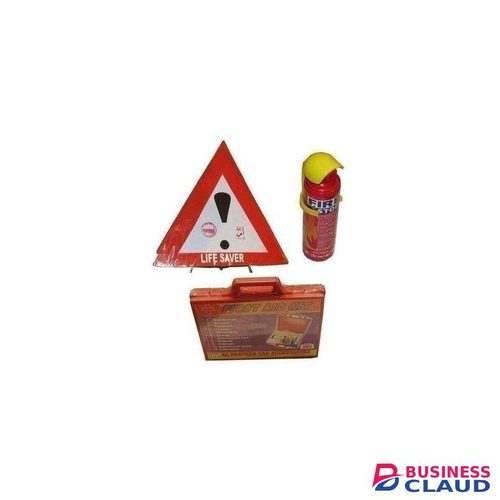 3-in-1 Roadside Emergency Kit – Safety Triangles, Fire Extinguisher & First Aid Essentials