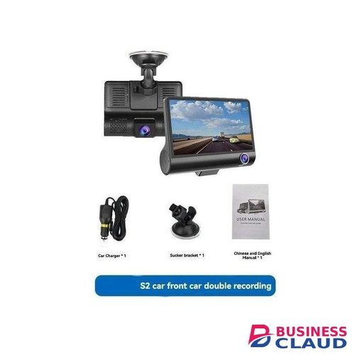 Car DVR Dash Cam 1080P HD Triple Lens Camera With 4-Inch Screen And Motion Detection