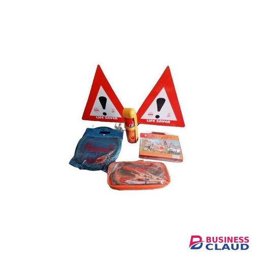 5 IN 1 CAR SAFETY 2 TRIANGLES,JUMPER CABLE, TOWING ROPE, FIRE STOP EXTINGUISHER, FIRST AID KIT