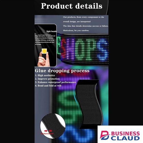 LED vehicle-mounted advertising screen, waterproof full-color smart car sticker soft screen display -- 16*32 pixels (173*70MM)