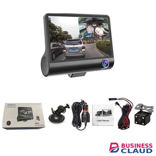 Car DVR 3 Cameras Lens 4.0 Inch Dash Cam Dual Lens With Rearview Camera Video Recorder