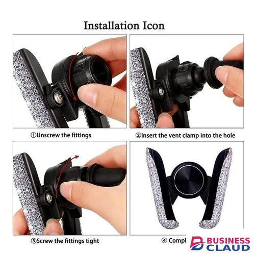 Car Phone Holder Women Diamond Crystal Car Air Vent Mount Clip Mobile Phone Holder Stand In Car Bracket Interior Accessories