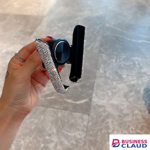 Car Phone Holder Mini Car Dash Air Vent Automatic Phone Mount Universal 360°Adjustable Crystal Auto Car Stand Phone Holder Car Accessories for Women and Girls