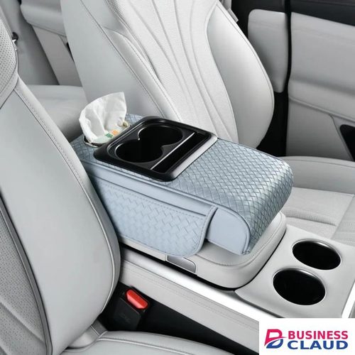 NEW Design Auto Centre Console Armrest Cushion with 2 Cup Holders, Phone Holder, Tissue Holder, and Side Storage, 4-in-1 Multipurpose Universal Car Armrest Pad, Upgraded Side Storage Organizer, High-Quality and Convenient Car Interior Accessory