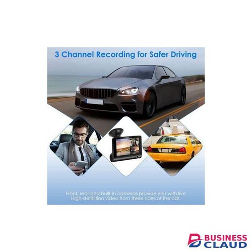 3-in-1 Dash Camera 1080P Full HD 4.0-Inch Dual Lens Car DVR with Rear Camera – Touch Screen Vehicle Recorder Black Box