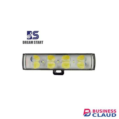 25W Motorcycle LED External Double Row 4 Auxiliary Lights Spotlight Yellow and White with Dazzling Color Burst Flash