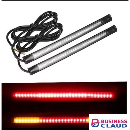 2pcs Flexible 48 LED Motorcycle Light Bar Strip Tail Turn Signal Tail Rear Brake Stop Bulb Lamp Brake Light 12V