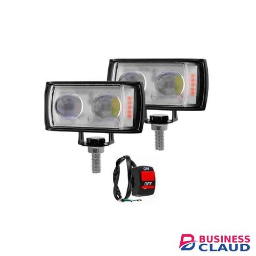 45W Fog Light 12-24 V LED Spot Beam Projector Lamp with High Brightness Universal Mini Driving Dual Lens for All Motorcycle Bikes Scooty and Cars