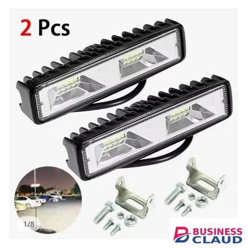 2Pcs 18W 12V 16 LED Work Light Spot Beam Bar Car Truck SUV ATV Off-Road Driving Fog Lamp Headlights Flood Spot Fog Lights