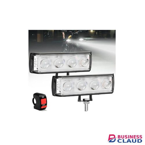 4 Led Ultra Mini Drive Flasher Fog Light Projector Light with White/Yellow + Red & Blue Stable + Flasher Led DRL Light for Cars, Bi Scooty with Turn On/Off Switch