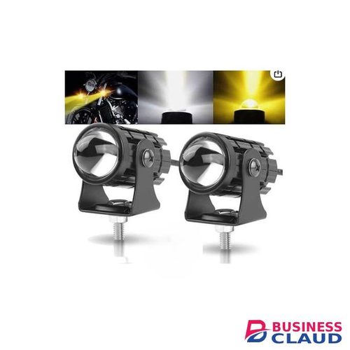 Super Bright Dual Color LED Mini Fog Light with Projector Lens Waterproof Spotlight Lamp for Bike, Car & Off-Road Vehicles