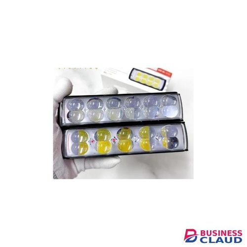 1pcs /2pcs 6 Double lens 12 LED Motorcycle Fog Lights White Yellow Strobe