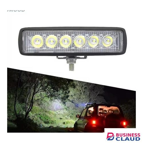 LED Car Light in 6000K White, 12V 18W Work Light Bar, Spot Flood Headlamp for Off-Roading, IP67 Waterproof, Single Piece