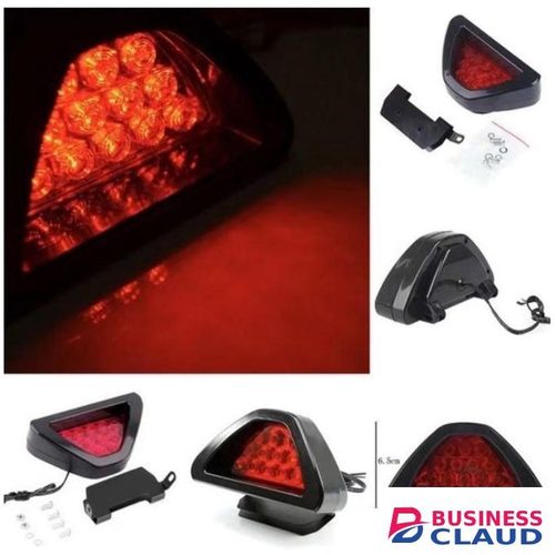 Car/bike Rear Brake Light, 12V Universal 12 LED Third Stop Light, Strobe Flash Fog Tail Lamp Light, Red Light & Red Shell