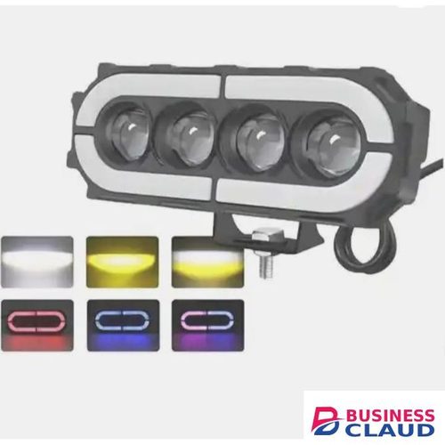 U HJG 4 LED 60W DRL Yellow/White & RGB Multi-Color Function Light for Bikes & Cars (DC 12-48V, Pack Of 1)