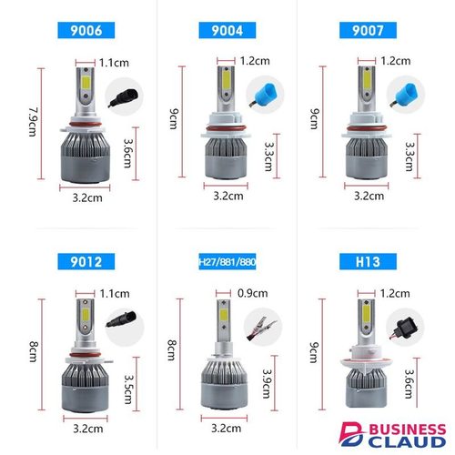 C6 2PCS C6 Led Car Headlight H4 Bulb H1 9006/HB4 Auto Lamps Fog Lights 6000K