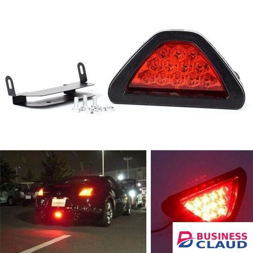 Red 12 LED Rear Tail Stop Fog Triangular Brake Light Stop Safety Lamp