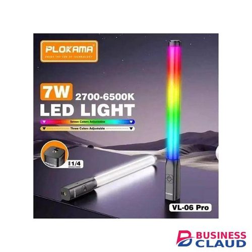 Plokama VL-06 Pro RGB Camera Stick Light Adjustable Color Temperature Video Photography Lamp
