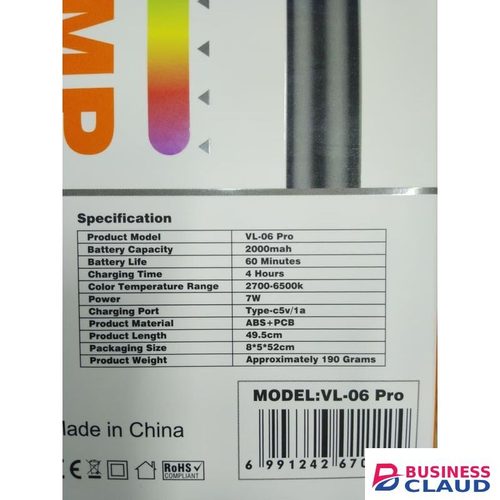 Plokama VL-06 Pro RGB LED Video Light Handheld Stick Lamp for Filmmakers