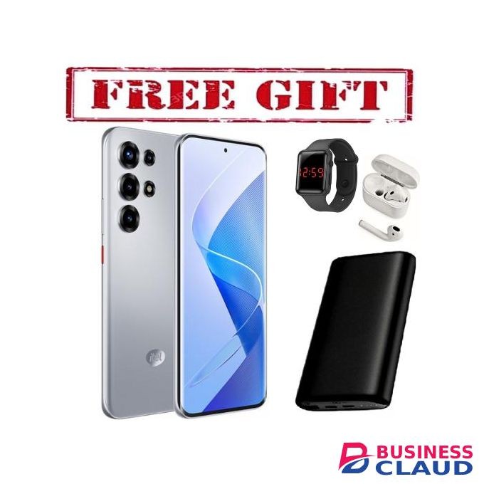 Itel ULTRA 256 GB Storage+UpTo 16GB RAM 600MAH BATTERY,CURVED SCREEN CORNING GORILLA GLASS. SILVER COMES WITH FREE GIFTS POWERBANK +AIRPODS + LED WATCH FOR YOU