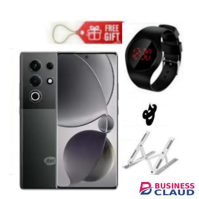 Itel Ultra 6.78'' AMOLED Display, 8GB RAM + 256GB Black Laptop Stand+Red Watch