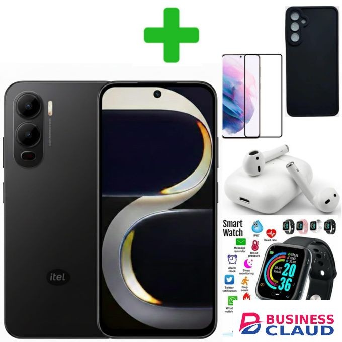 Itel City 200, 6.75", 6GB RAM + 128GB, 5200mAh (Dual Sim)+(12 MONTHS WARRANTY)+Cover+Earpods+Smart watch+Earpods.......