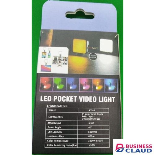 AY-83 Compact LED RGB Pocket Light – Wireless Video Light for Vloggers, YouTubers, and TikTok Creators