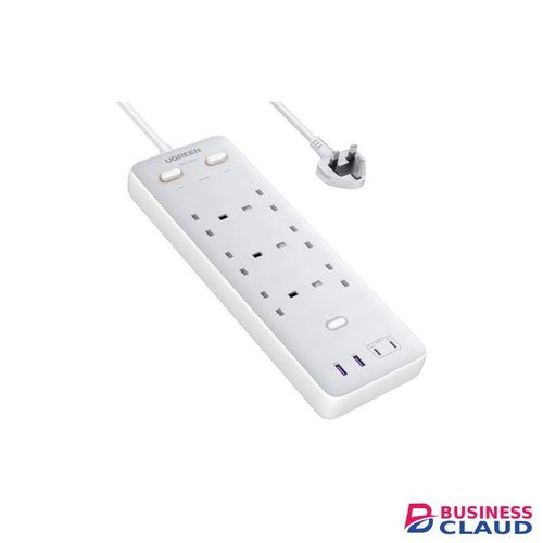 Ugreen surge protector power strip 6 ac outlets plus 65w 2a2c uk white 2m -s551