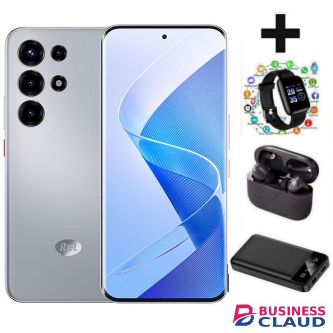 Itel S26 Ultra 4G, 6.78", 8GB RAM + 256GB,(Dual Sim), 5000mAh, BLACK (1YR WRTY) POWER BANK PODS