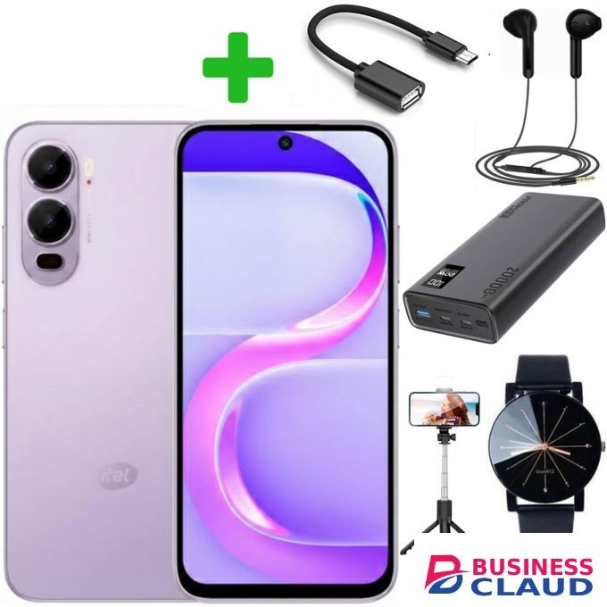 Itel City 200, 6.75", 6GB RAM + 128GB, 5200mAh (Dual Sim)+(12 MNTH WARRANTY)+Earphones+Power bank+Web watch+selfie stick