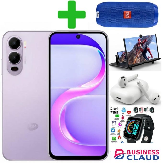 Itel City 200, 6.75", 6GB RAM + 128GB, 5200mAh (Dual Sim)+(12 MNTH WARRANTY)+Speaker+Magnifier+Earpods+Smart watch