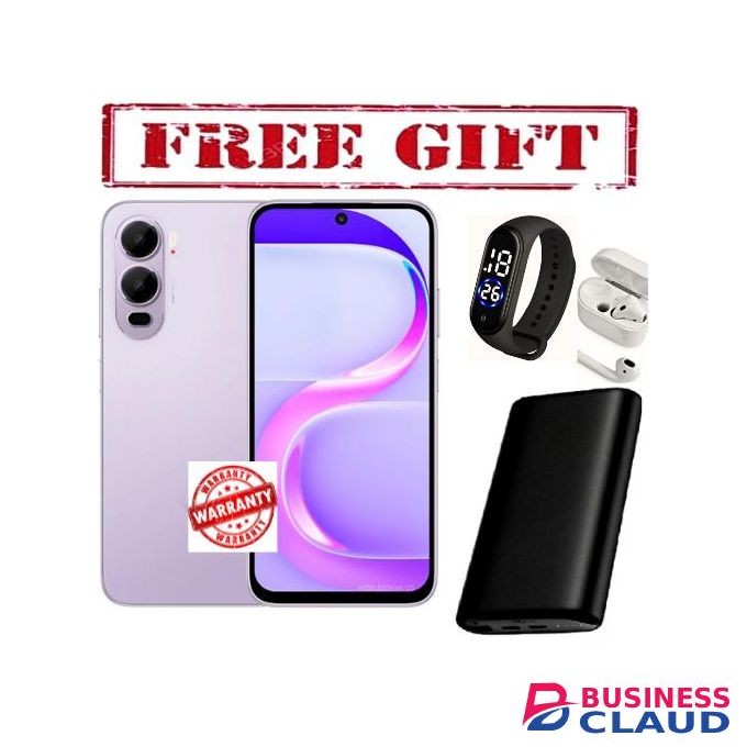 Itel City 200, 6.75", 8GB RAM + 256GB, 5200mAh (Dual Sim)- COMES WITH FREE STRAP WATCH , POWERBANK AND AIRPODS FOR YOU PURPLE
