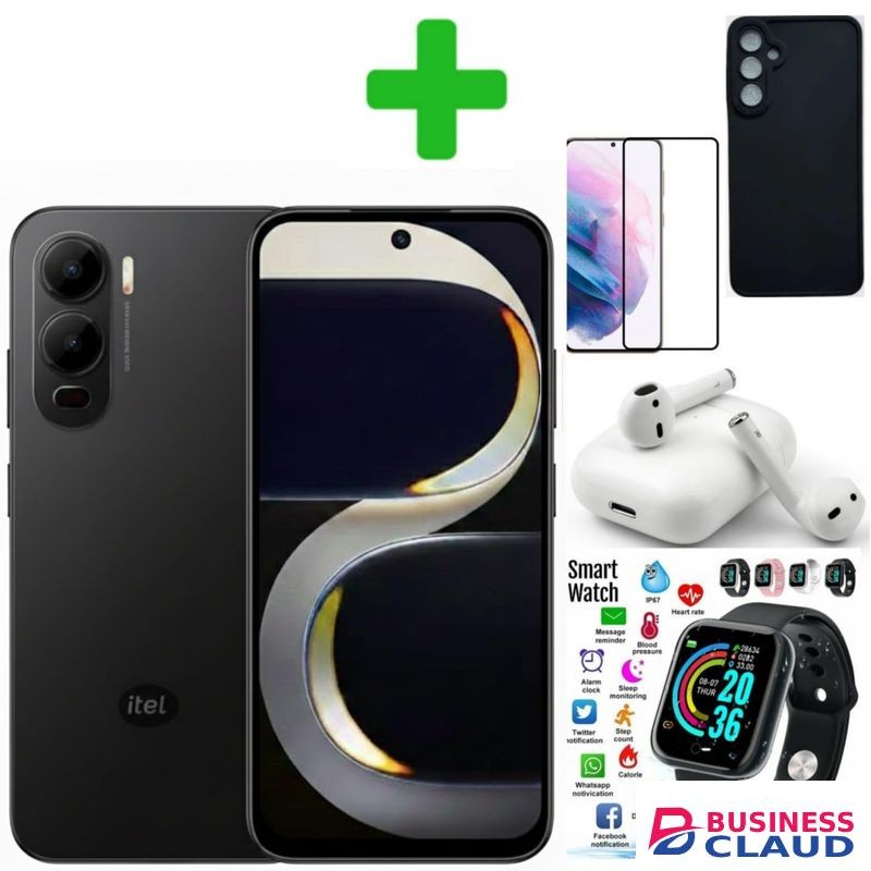 Itel City 200, 6.75", 6GB RAM + 128GB, 5200mAh (Dual Sim)+(12 MNTH WARRANTY)+Earpods+Smart watch+Cover