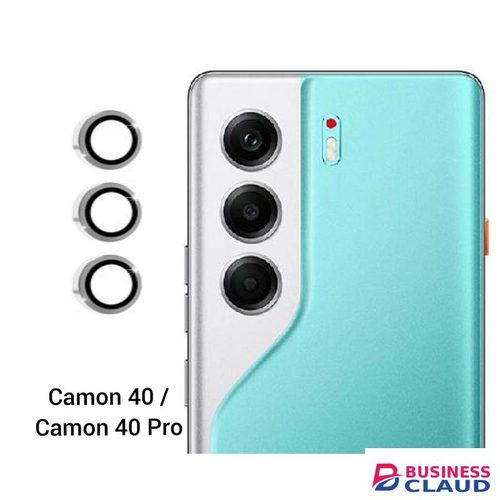 Tecno Camon 40/Camon 40 Pro 3-Piece Silver Metal Ring Camera Lens Protector