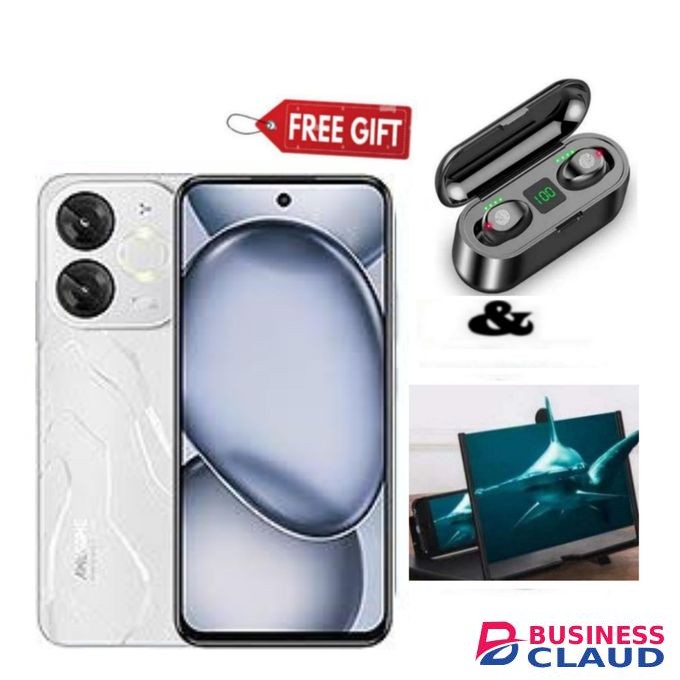 Itel A80, 6.7", 4GB RAM + 128GB, 5000mAh White , F9 Earbuds+ Magnifier