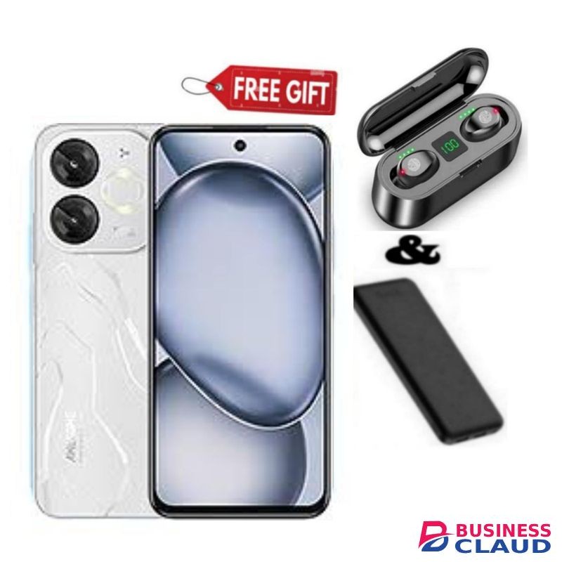 Itel A80, 6.7", 4GB RAM + 128GB, 5000mAh White ,F9 Earbuds+ Power Bank