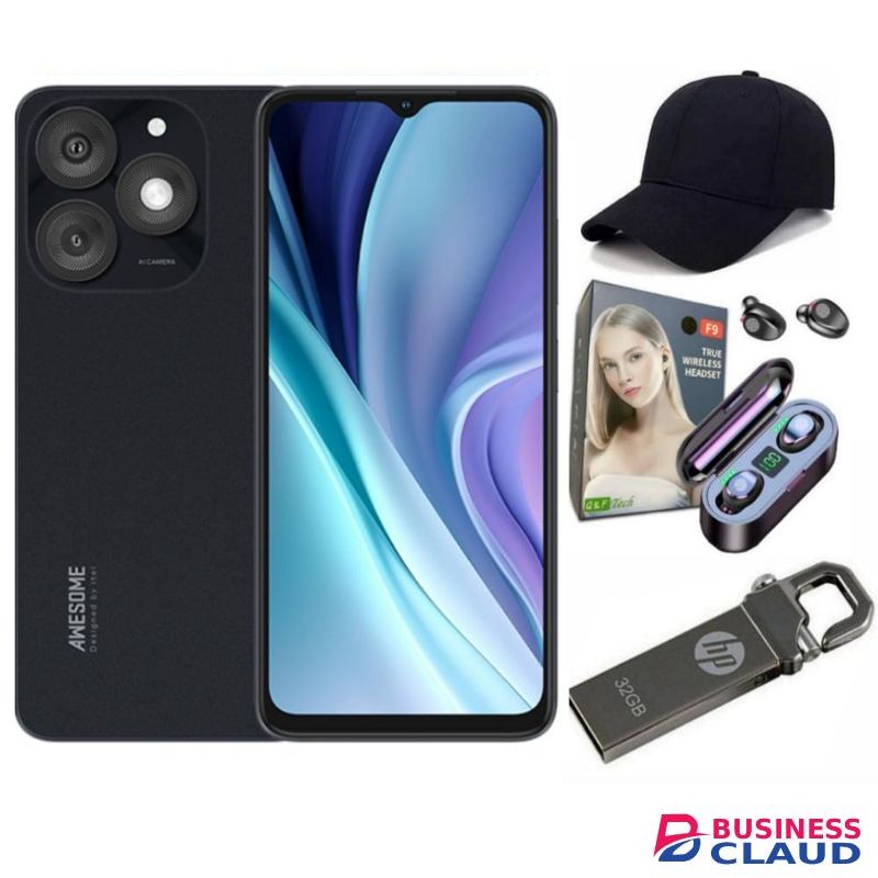 Itel A50 64GB ROM +6GB(2+4GB)RAM 6.6" Screen Phone Dual SIM 4G 8MP+5MP Camera 5000mAh Battery Fingerprint And Face Unlock Smart Phone + FREE GIFTS