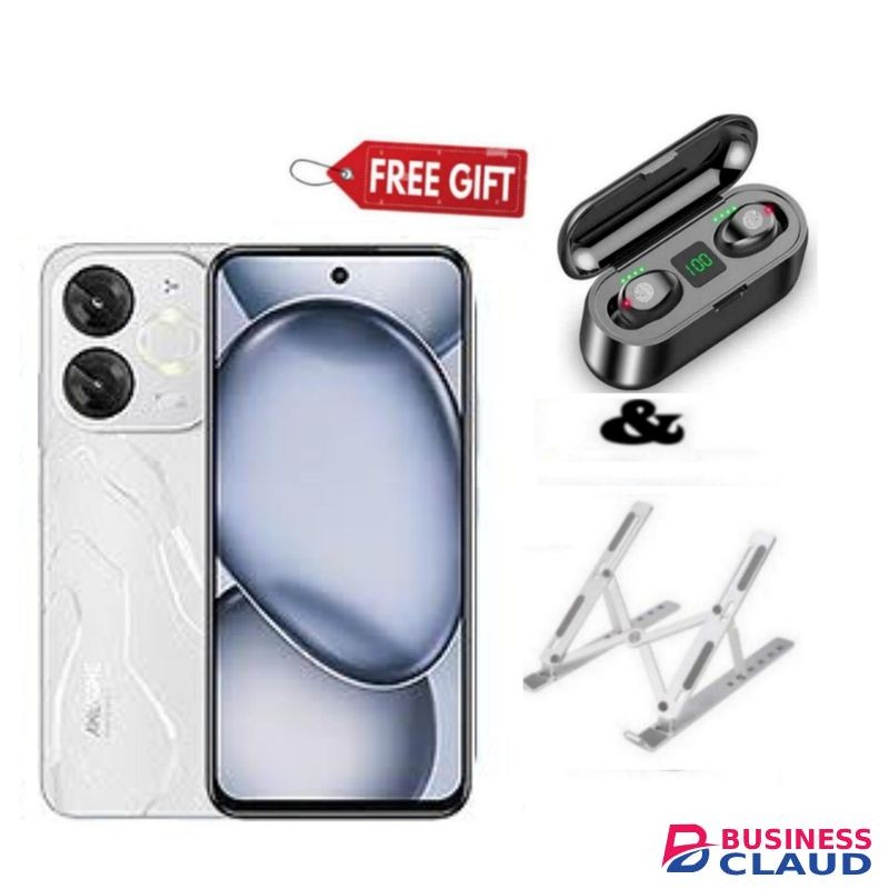 Itel A80, 6.7", 4GB RAM + 128GB, 5000mAh White, F9 Earbuds+ Laptop Stand