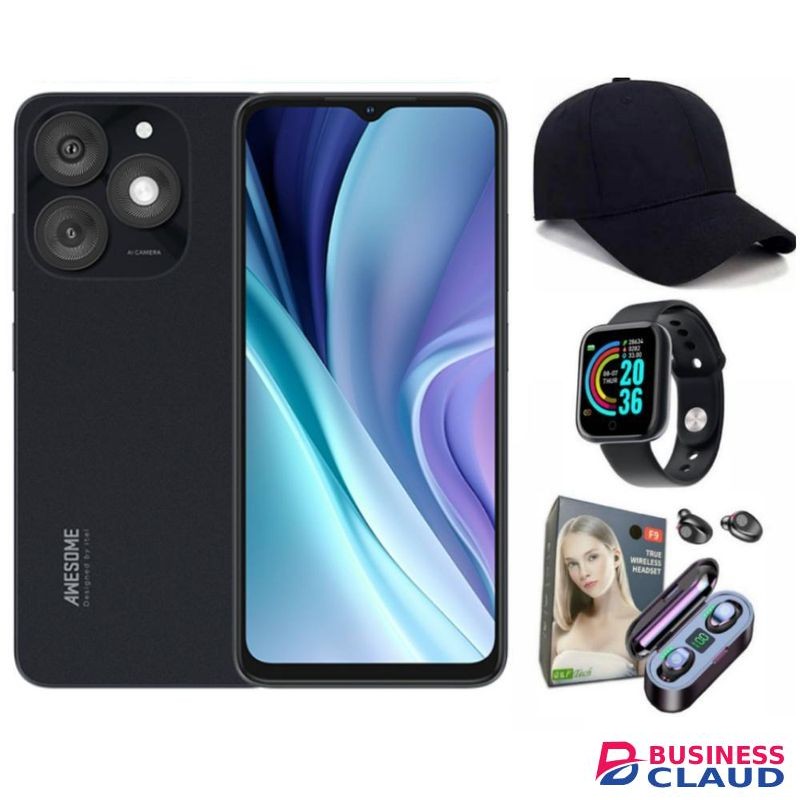 Itel A50 64GB ROM+6GB(2+4GB) RAM 6.6" DISPLAY Screen Phone Dual SIM 4G 8MP+5MP Camera 5000mAh Battery Fingerprint And Face Unlock Smart Phone + FREE GIFTS