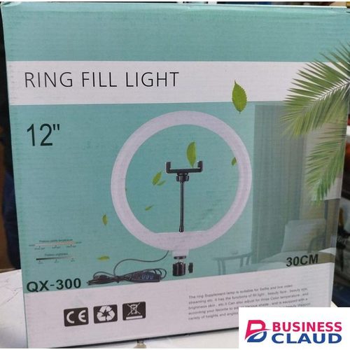 Dimmable 12-Inch LED Ring Light with Adjustable Stand and Phone Holder for Content Creators