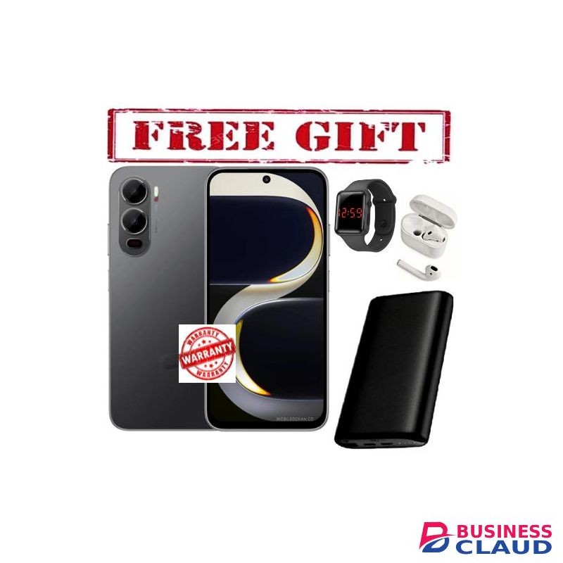 Itel City 200, 6.75", 8GB RAM + 256GB, 5200mAh (Dual Sim)-COMES WITH FREE LED WATCH , POWERBANK AND AIRPODS FOR YOU BLACK