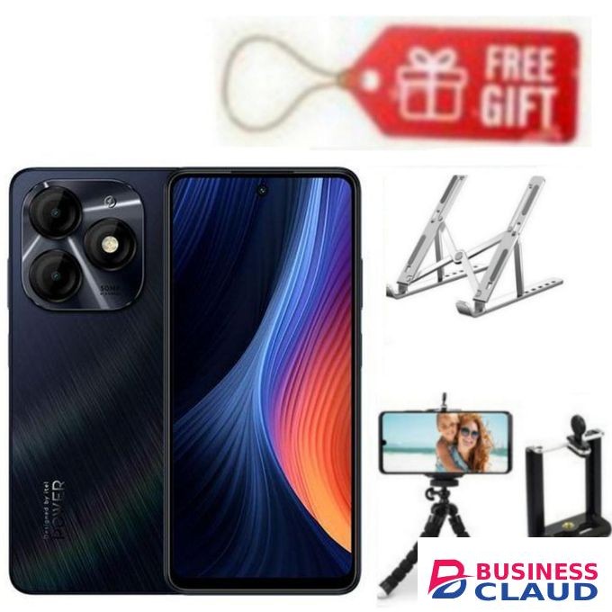 Itel P55 6.6" HD Display , 4GB RAM UPTO 12GB RAM + 128GB ROM Android 13,50MP- Black+Free Gifts