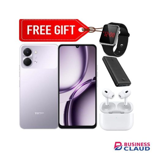 Tecno Pop 20,6.75 inch display, Up to 8GB RAM + 128GB storage, 5000mAh Battery (1 YEAR WARRANTY) Earpods+Powerbank&Led Watch