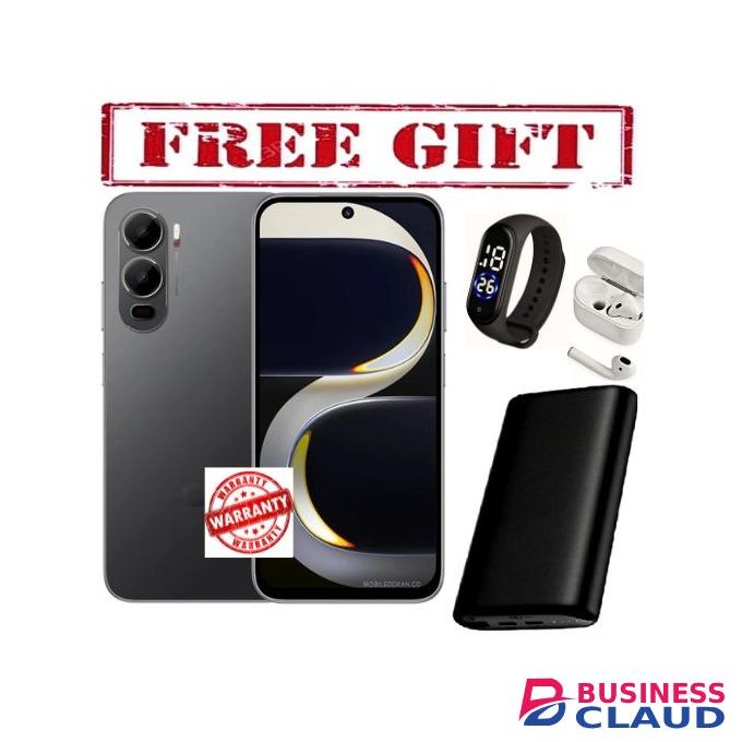 Itel City 200, 6.75", 8GB RAM + 256GB, 5200mAh (Dual Sim)- COMES WITH FREE STRAP WATCH , POWERBANK AND AIRPODS FOR YOU - BLACK