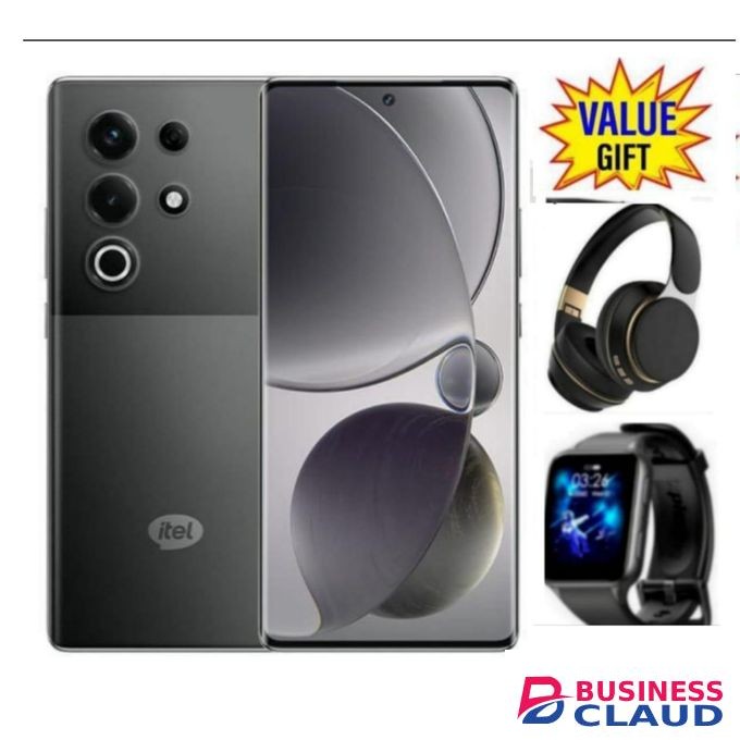 Itel S26Ultra 4G, 6.78", 8GB RAM + 256GB,(Dual Sim), 5000mAh, BLACK (1YR WRTY) + s26ultra 8-256gb HEADPHONES+WATCH